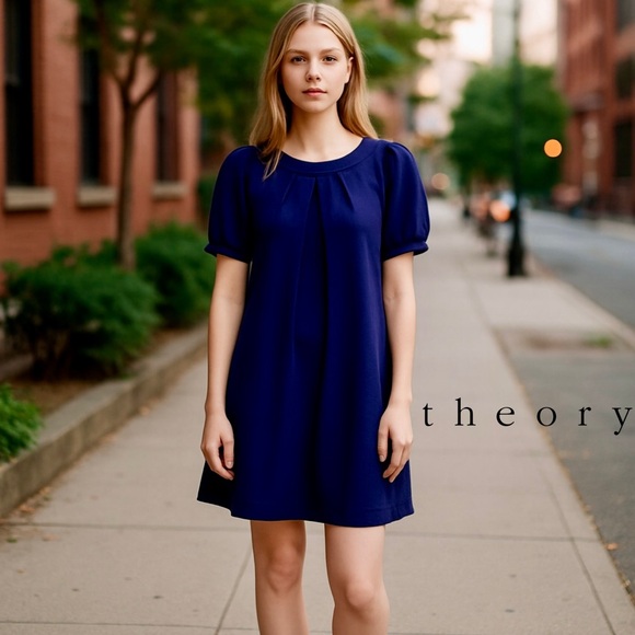 Theory Dresses & Skirts - Theory | Wool Blend Becca W Short Sleeve Purple Dress Petite
